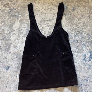 Free People Ribbed Velvet Overall/Bib Black Dress
